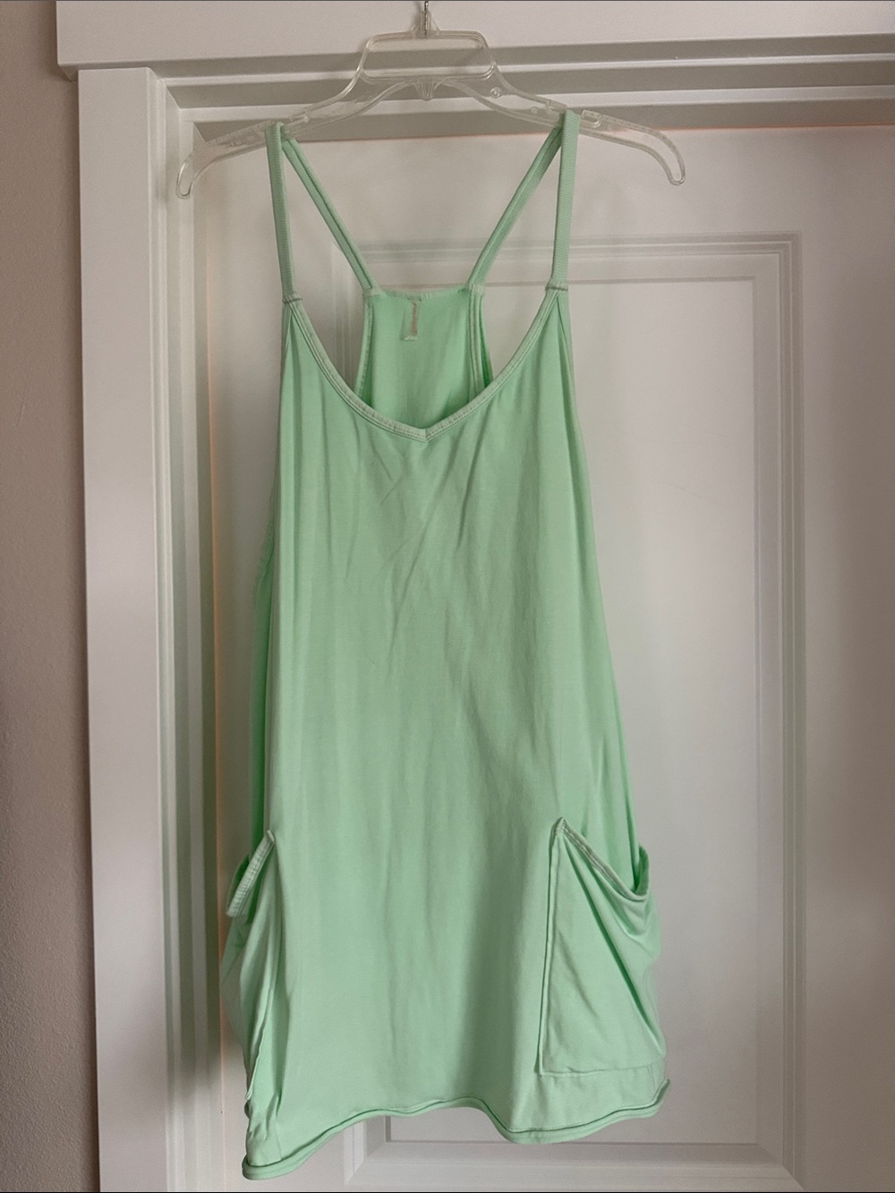 Free People Mint Green Spaghetti-Strap Dress with Built-in Shorts
